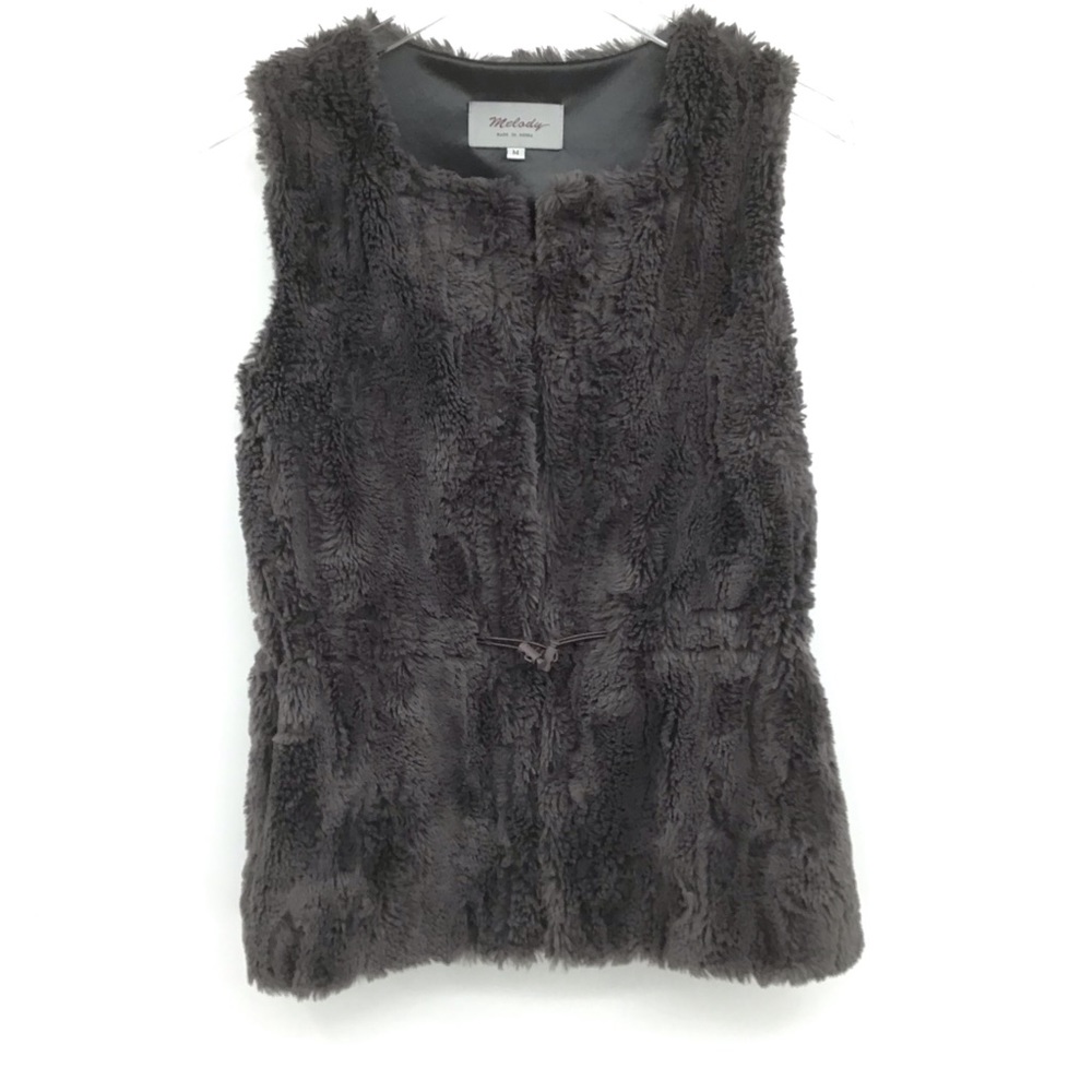 Melody Gray Faux Fur Vest